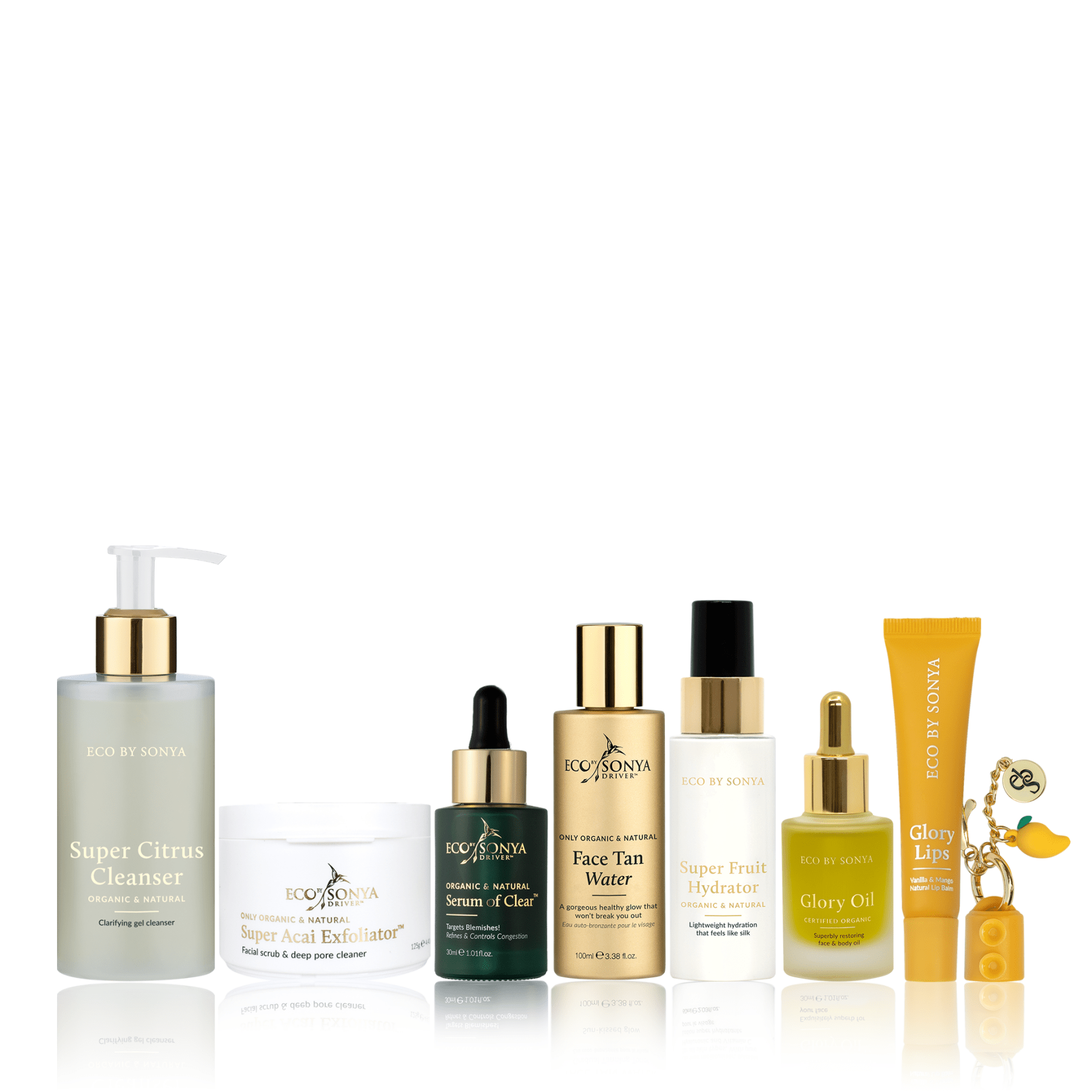 Products contained in the Eco By Sonya Clear Skin in a white background