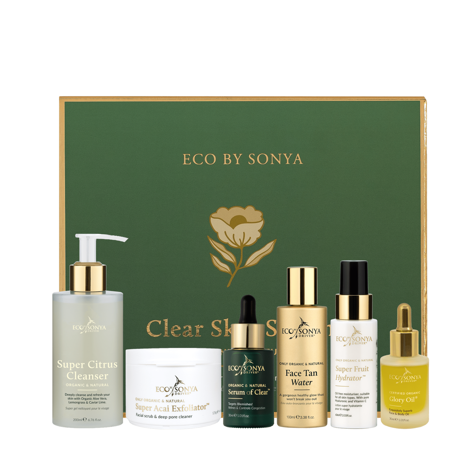 Eco By Sonya Clear Skin System products with it's box on the background