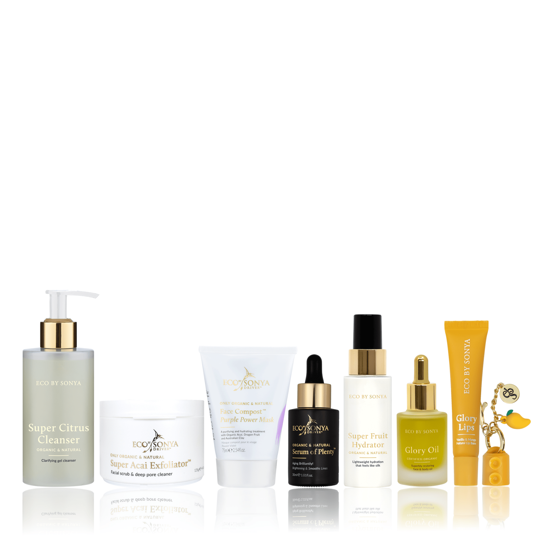 Products contained in the Eco By Sonya Hydration Skin System Pack in a white background