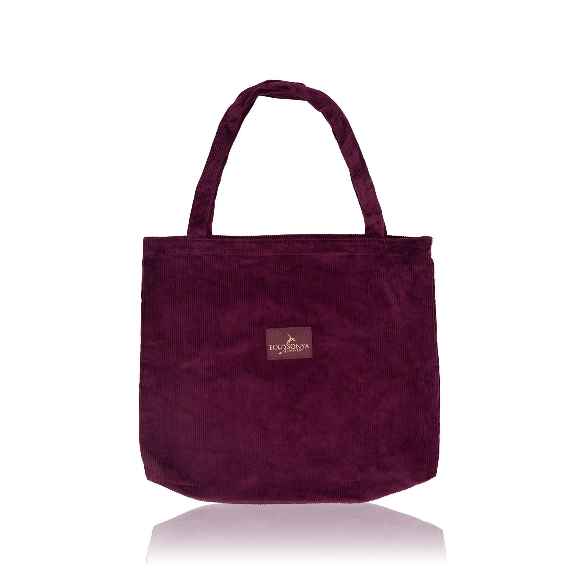 Burgundy Corduroy Tote Bag on a white background