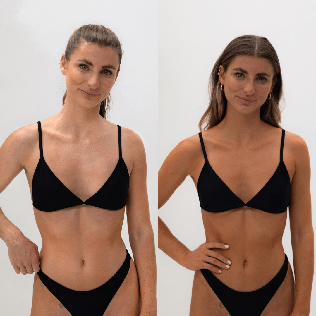 Eco by Sonya Invisible Tan half body before after sunless tanning results