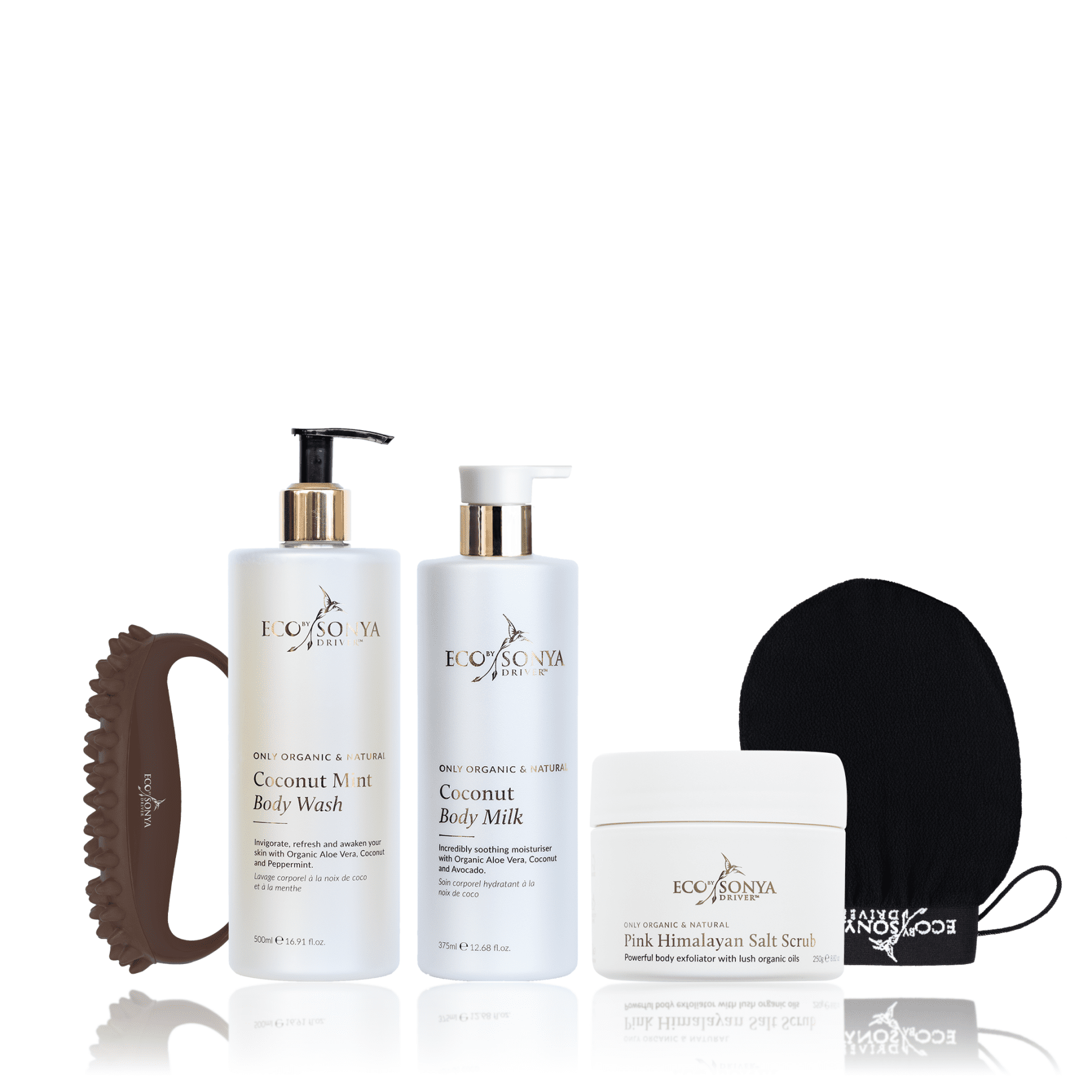 Products contained in Eco by Sonya Smooth Body Kit on a white background.